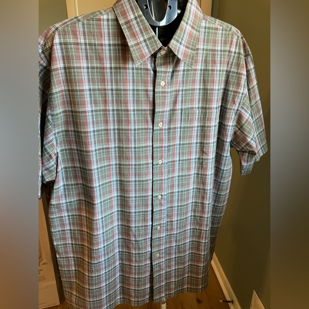 Beyond the Limit Men’s Plaid Button Down Shirt Short Sleeve XL